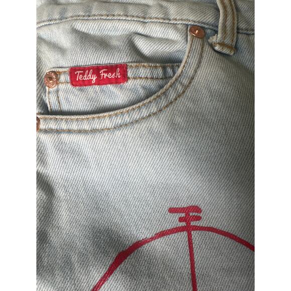Teddy Fresh Doodle Jeans NWT Sz 26 denim colorful trendy jeans - Picture 7 of 11